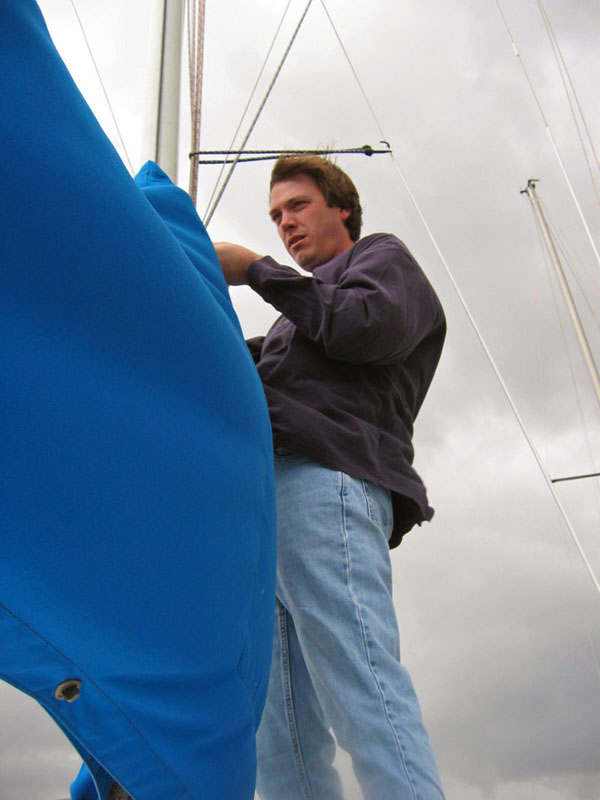 Don Covering the Mainsail
